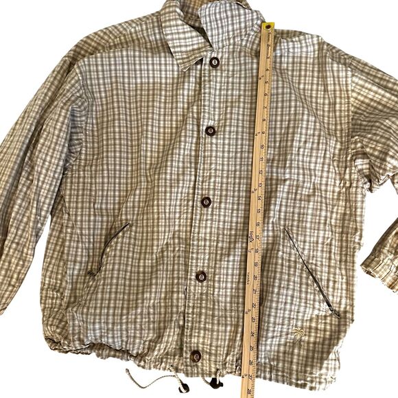Bogner Vintage Brown and Cream Plaid Snap Bomber Jacket Outer Layer Size XL - Picture 4 of 9